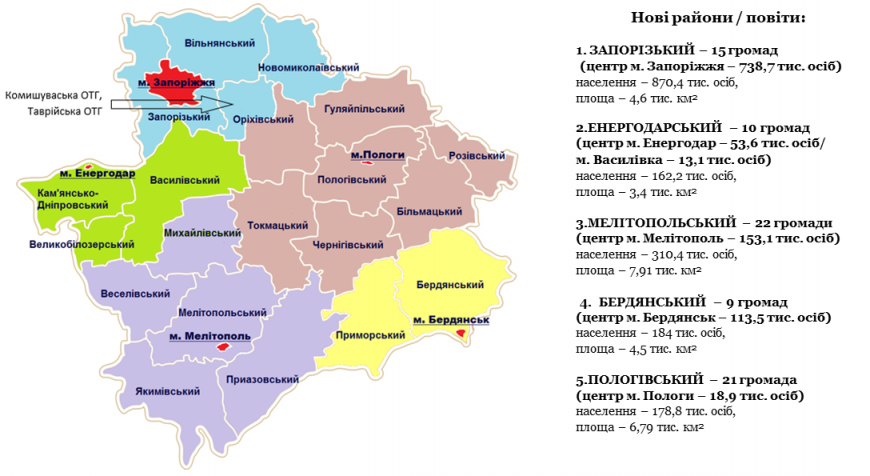 Запорожье карта по районам