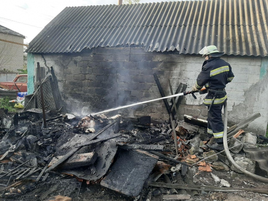 В Запорожской области произошел пожар на частной территории. Фото .